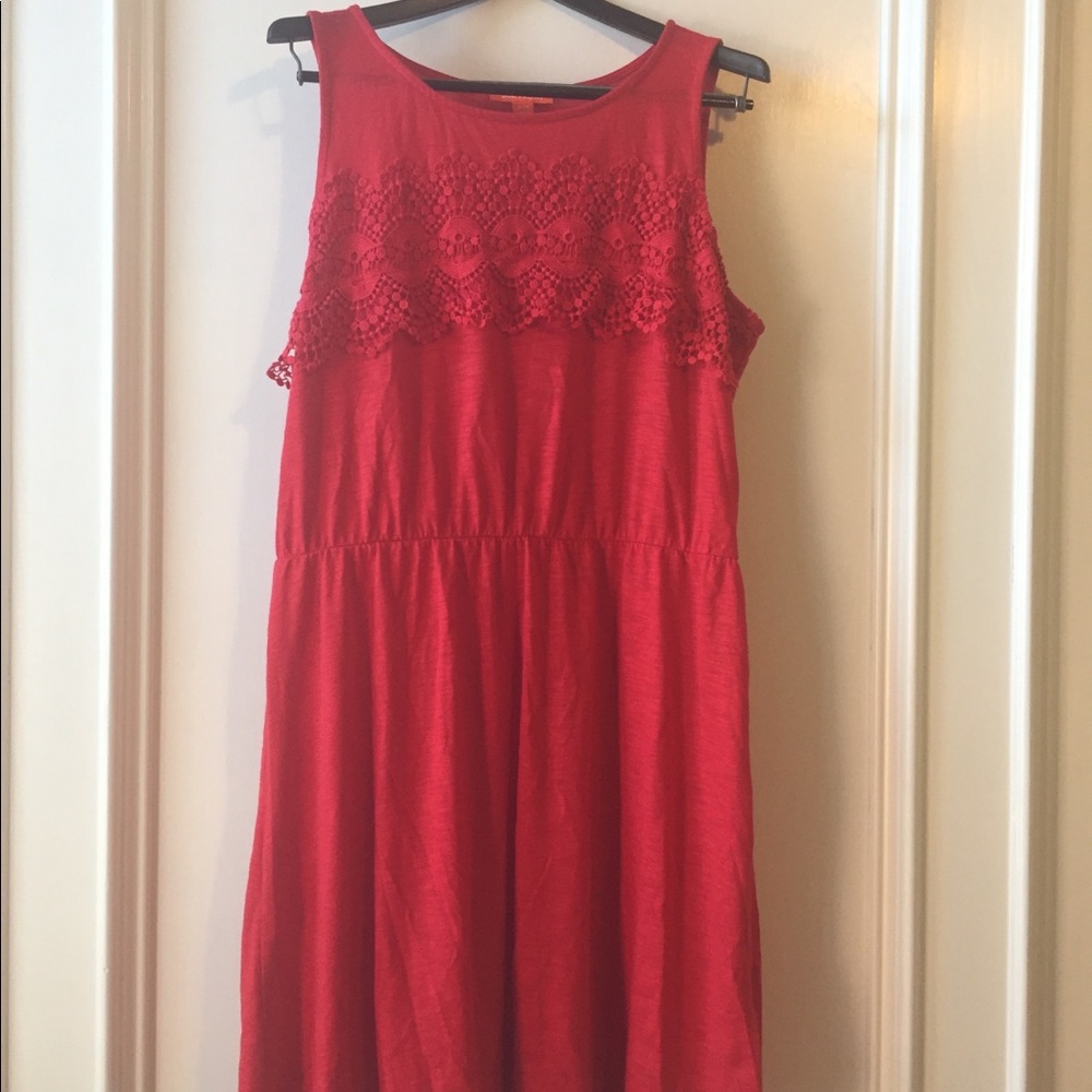 Red dress with lace